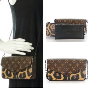 ULTRA RARE LEOPARD CHEETAH ANIMAL FELICE POCHETTE CHAIN CROSSBODY
